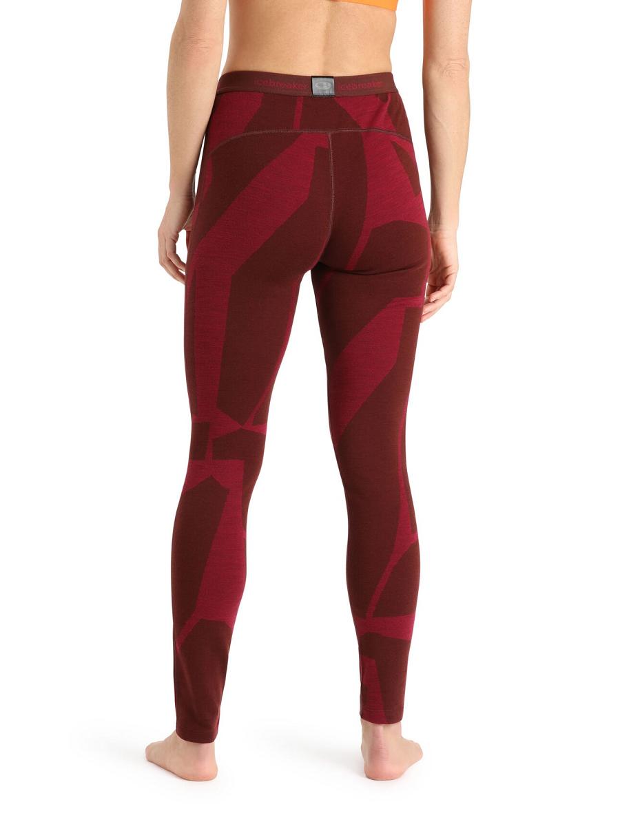 Une pièce Icebreaker Merino 250 Vertex Thermal Leggings Fractured Landscapes Femme Rose | FR 1785FDNM